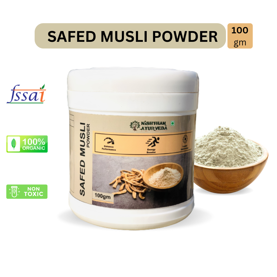 SAFED MUSLI POWDER 100gm Nishtham Ayurveda Fusion Of Science Nature